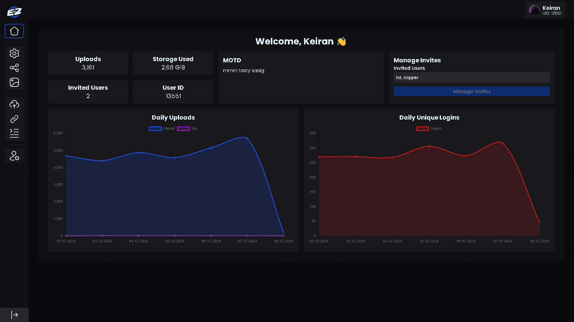 Overview interface